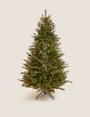 8ft Pre-Lit Grand Fir Christmas Tree