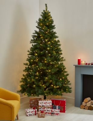 8ft Pre-lit Pine Christmas Tree