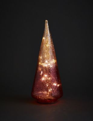 Large Light Up Ombre Glass Tree Decoration