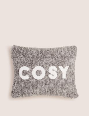 Cosy Slogan Teddy Small Cushion