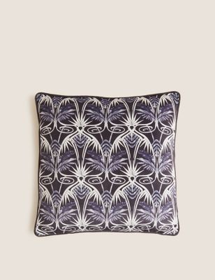 Velvet Geometric Piped Cushion