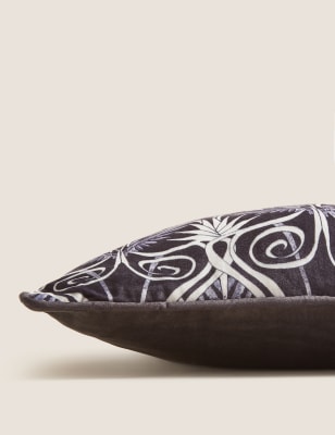 Velvet Geometric Piped Cushion