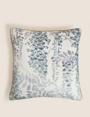 Chenille Floral Embellished Cushion