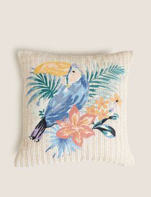 Embroidered Toucan Cushion