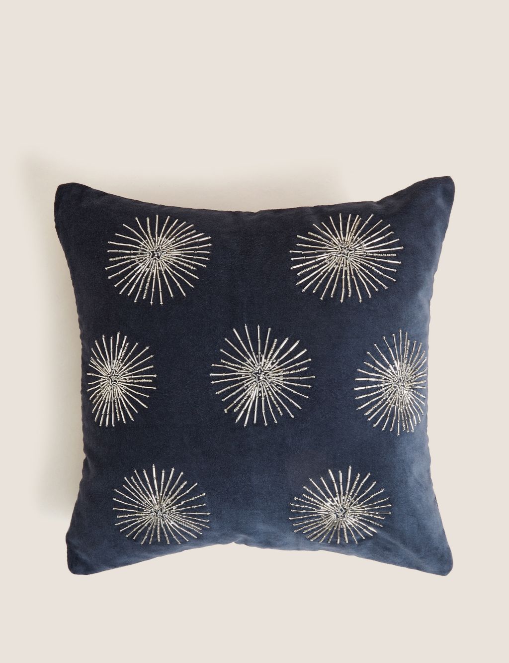 Velvet Star Embellished Cushion