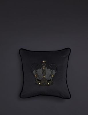 Light-Up Embroidered Crown Cushion