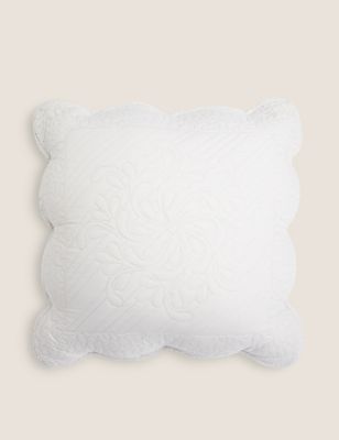 Pure Cotton Embroidered Trapunto Cushion