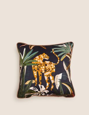 Velvet Cheetah Small Embroidered Cushion