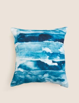 Cotton Linen Abstract Watercolour Cushion