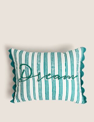 Linen Blend Embroidered Dream Cushion