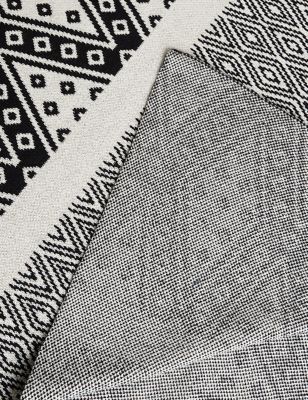 Pure Cotton Geometric Knitted Throw