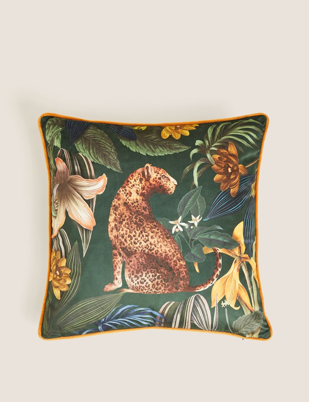 Velvet Leopard Jungle Print Cushion