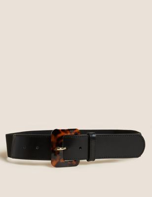 Leather Elastic Wide Waist Belt