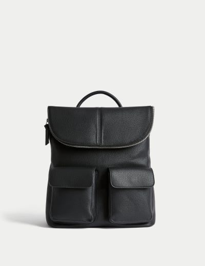 Faux leather backpacks clearance