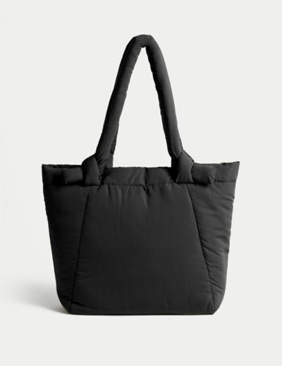 adidas Originals Puffer Shopper Tote Bag, Black, One