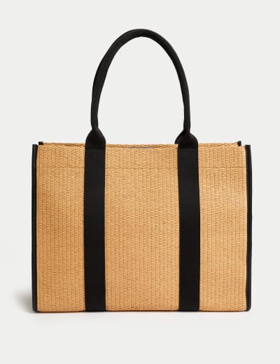 Structured leather tote bag hotsell