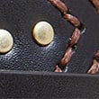 Leather Embroidered Jean Belt - black