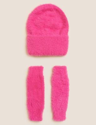 Fluffy Hat & Gloves Gift Set