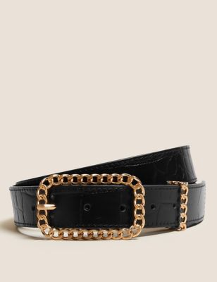 Leather Chain Buckle Jean Belt