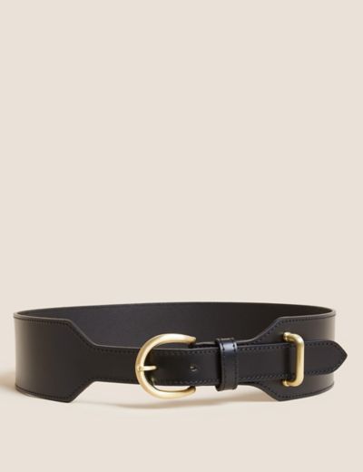 PREORDER Julia | Women's Wide Leather Waist Belt for Dresses with Gold  Accents