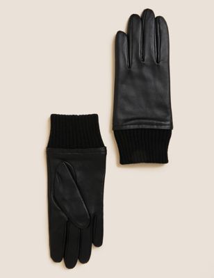 Leather Cuffed Gloves