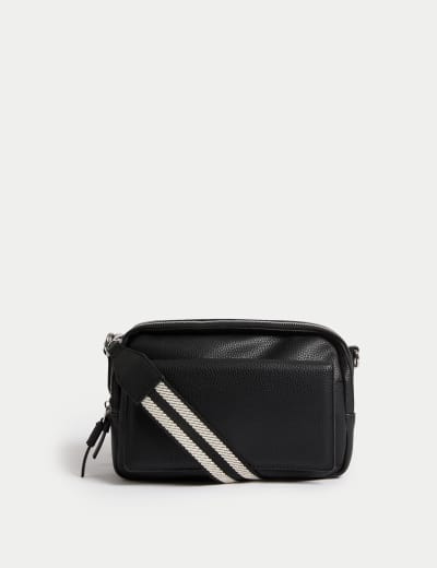 Men's Luxury Bags - Fendi Black Leather Clutch with Grey Logo