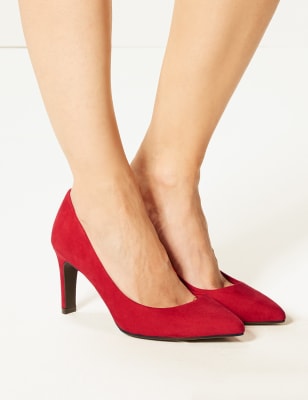 m&s red court shoes