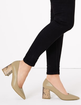 m&s block heel