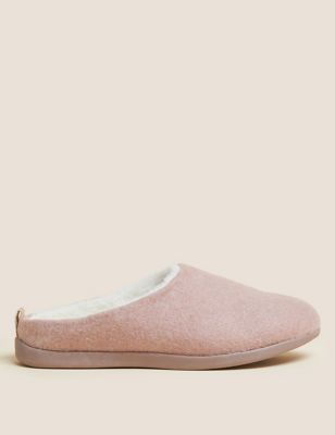 Felt Mule Slippers with Secret Support