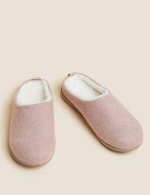 Felt Mule Slippers with Secret Support