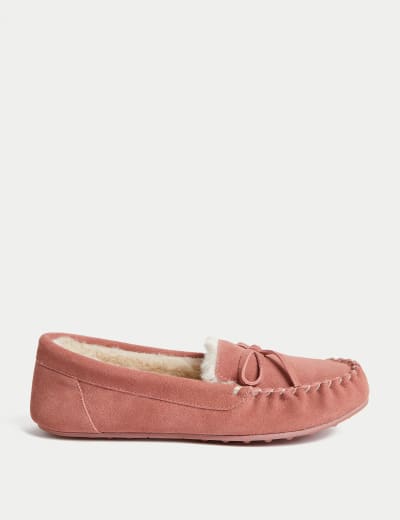 Ladies moccasin online slippers m&s