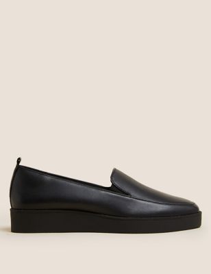 Leather Flatform Loafers