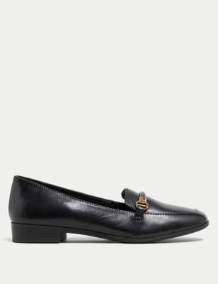 Leather Bow Ballet Pumps M S Collection M S