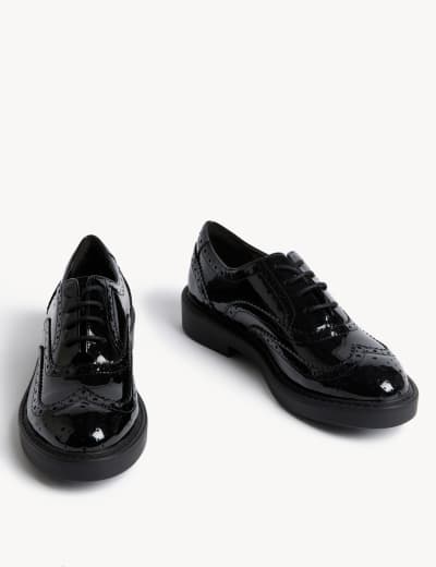 Patent Lace Up Brogues M S Collection M S