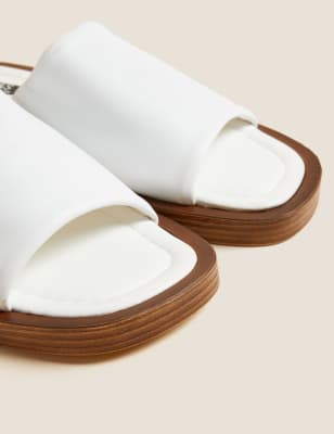 slip on sandals white