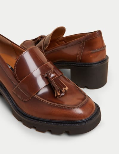 Two heels and a loafer top