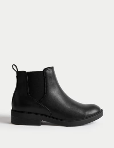 Dune risky black leather buckle ankle boot hot sale