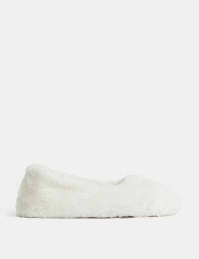 Faux Fur Ballerina Slippers with Freshfeet M S Collection M S