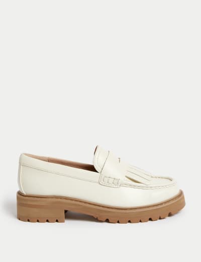 Leather Slip On Chunky Flatform Loafers White Stuff M S