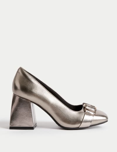 Wide Fit Leather Kitten Heel Ankle Boots M S Collection M S