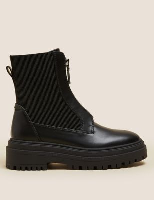 Chunky Chelsea Flatform Ankle Boots