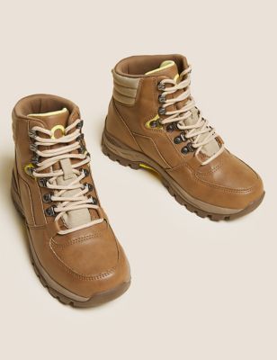Lace Up Flat Walking Boots