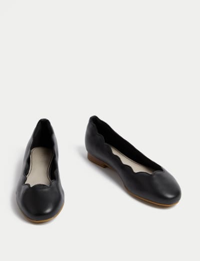 Wide top leather flats