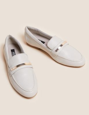 Wide Fit Leather Trim Loafers