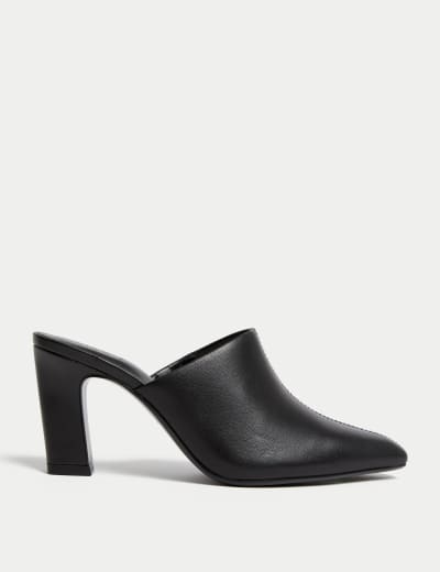 Black leather ankle boots m&s 2025