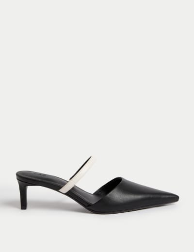 Black leather on sale ankle boots m&s