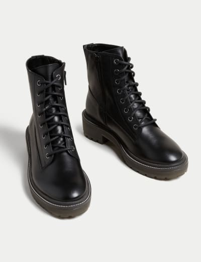 Leather Lace Up Ankle Boots M S Collection M S