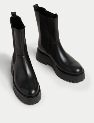 leather ankle boots m&s