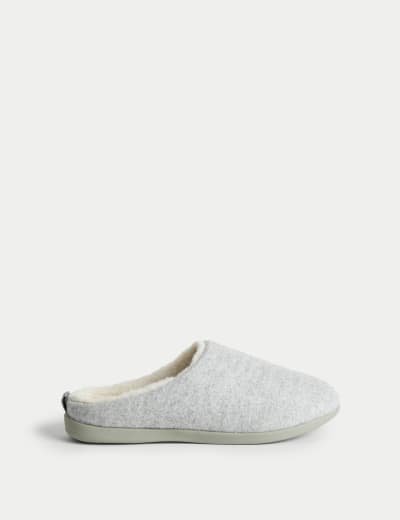 Cord Faux Fur Lined Mule Slippers M S Collection M S