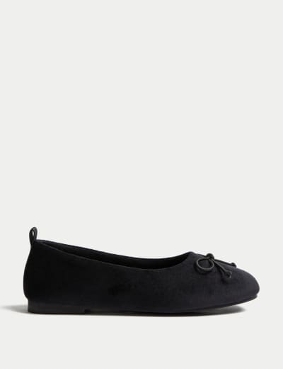 Suede Stain Resistant Flat Ballet Pumps M S Collection M S